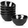 imagevicrays Ceramic Small Dessert Bowls Set  10 oz Set of 6 Microwave Oven and Dishwasher Safe for Rice Ice Cream Soup Snacks Cereal Chili Side Dishes etc Kitchen Bowls SetGreenBright Black