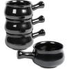 imagevicrays French Onion Soup Bowls With Handles 26 Ounce for Soup Chili Beef Stew Chip Resistant Dishwasher Microwave Safe Set of 4 BlueBlack