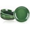 imagevicrays Salad Pasta Serving Bowls  Large Ceramic Wide Shallow Bowls Set 47 Ounces Big Dinner Plates Bowls Porcelain 10 Inch Low Flat Design Soup Bowl Microwave Dishwasher Safe GreenGreen