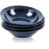 imagevicrays Wide Rim Soup Bowls  27oz Ceramic Pasta Plates Bowl Set of 4 for Gumbo Salad Spaghetti Dipping Bread Dishes Home Restaurant Use  Microwave Dishwasher Oven Safe  Blue