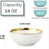 imagevicrays 18Piece Kitchen Dinnerware Set Ceramic Dinner Plates Salad Plates Bowls Set Coffee Mug Set Dishwasher Safe Not Microwave or Oven Safe Scratch Resistant Party  White with Golden
