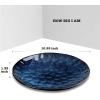 imagevicrays 18Piece Kitchen Dinnerware Set Ceramic Fluted Dinner Plates Salad Plates Bowls Set Microwave Oven and Dishwasher Safe Scratch Resistant Suitable for Home Party Restaurant Blue