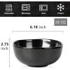imagevicrays Ceramic Cereal Bowls Set  Porcelain 26 Ounce Soup Salad Bowls Set  Rice Dessert Cream Bowls Set  Chip Resistant Dishwasher Microwave Safe  Set of 6 BlackBright Black