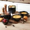 imagevicrays Ceramic Cereal Bowls Set  Porcelain 26 Ounce Soup Salad Bowls Set  Rice Dessert Cream Bowls Set  Chip Resistant Dishwasher Microwave Safe  Set of 6 BlackBright Black