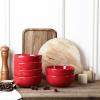 imagevicrays Ceramic Cereal Bowls Set  Porcelain 26 Ounce Soup Salad Bowls Set  Rice Dessert Cream Bowls Set  Chip Resistant Dishwasher Microwave Safe  Set of 6 BlackScarlet Red