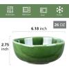 imagevicrays Ceramic Cereal Bowls Set  Porcelain 26 Ounce Soup Salad Bowls Set  Rice Dessert Cream Bowls Set  Chip Resistant Dishwasher Microwave Safe  Set of 6 BlackGreen