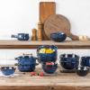 imagevicrays Ceramic Cereal Bowls Set  Porcelain 26 Ounce Soup Salad Bowls Set  Rice Dessert Cream Bowls Set  Chip Resistant Dishwasher Microwave Safe  Set of 6 BlackStarry Blue
