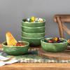 imagevicrays Ceramic Cereal Bowls Set  Porcelain 26 Ounce Soup Salad Bowls Set  Rice Dessert Cream Bowls Set  Chip Resistant Dishwasher Microwave Safe  Set of 6 BlackGreen