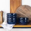 imagevicrays Ceramic Cereal Bowls Set  Porcelain 26 Ounce Soup Salad Bowls Set  Rice Dessert Cream Bowls Set  Chip Resistant Dishwasher Microwave Safe  Set of 6 BlackStarry Blue