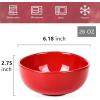 imagevicrays Ceramic Cereal Bowls Set  Porcelain 26 Ounce Soup Salad Bowls Set  Rice Dessert Cream Bowls Set  Chip Resistant Dishwasher Microwave Safe  Set of 6 BlackScarlet Red