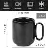 imagevicrays Ceramic Coffee Mug Set  18 Ounce Large Stoneware Mug for Men Women  Unique Glazed Porcelain Mugs with Handle for Coffee Latte Tea Milk Cocoa  Set of 4 Black