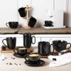 imagevicrays Ceramic Coffee Mug Set  18 Ounce Large Stoneware Mug for Men Women  Unique Glazed Porcelain Mugs with Handle for Coffee Latte Tea Milk Cocoa  Set of 4 Black