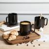 imagevicrays Ceramic Coffee Mug Set  18 Ounce Large Stoneware Mug for Men Women  Unique Glazed Porcelain Mugs with Handle for Coffee Latte Tea Milk Cocoa  Set of 4 Black