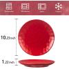 imagevicrays Ceramic Dinner Plates Set 105 Inch Set of 6 Round Microwave Oven Dishwasher Safe Porcelain Fluted Suitable for Steak Pasta Pizza Home Party Restaurant BlueScarlet Red