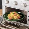 imagevicrays Ceramic Dinner Plates Set 105 Inch Set of 6 Round Microwave Oven Dishwasher Safe Porcelain Fluted Suitable for Steak Pasta Pizza Home Party Restaurant BlueGreen