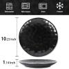 imagevicrays Ceramic Dinner Plates Set 105 Inch Set of 6 Round Microwave Oven Dishwasher Safe Porcelain Fluted Suitable for Steak Pasta Pizza Home Party Restaurant BeigeBright Black