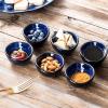 imagevicrays Ceramic Dipping Sauce Bowls  Small Charcuterie Dip Cups Cooking Prep Condiment Oil Dish Mini Tapas Plates for Soy Sushi Salsas Wasabi Appetizer Dessert  Set of 6 BlueBlue