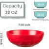 imagevicrays Ceramic Salad Bowls Set for Kitchen Serving  32 Ounce Soup Bowls Pasta Bowls Chip Resistant Dishwasher Microwave Safe Large Fluted stoneware Set of 6 yellowScarlet Red