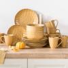 imagevicrays Ceramic Salad Bowls Set for Kitchen Serving  32 Ounce Soup Bowls Pasta Bowls Chip Resistant Dishwasher Microwave Safe Large Fluted stoneware Set of 6 yellowYellow