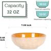 imagevicrays Ceramic Salad Bowls Set for Kitchen Serving  32 Ounce Soup Bowls Pasta Bowls Chip Resistant Dishwasher Microwave Safe Large Fluted stoneware Set of 6 yellowBeige