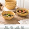 imagevicrays Ceramic Salad Bowls Set for Kitchen Serving  32 Ounce Soup Bowls Pasta Bowls Chip Resistant Dishwasher Microwave Safe Large Fluted stoneware Set of 6 yellowYellow