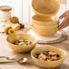 imagevicrays Ceramic Salad Bowls Set for Kitchen Serving  32 Ounce Soup Bowls Pasta Bowls Chip Resistant Dishwasher Microwave Safe Large Fluted stoneware Set of 6 yellowYellow