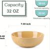 imagevicrays Ceramic Salad Bowls Set for Kitchen Serving  32 Ounce Soup Bowls Pasta Bowls Chip Resistant Dishwasher Microwave Safe Large Fluted stoneware Set of 6 yellowYellow