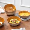 imagevicrays Ceramic Salad Bowls Set for Kitchen Serving  32 Ounce Soup Bowls Pasta Bowls Chip Resistant Dishwasher Microwave Safe Large Fluted stoneware Set of 6 yellowBeige