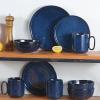 imagevicrays Ceramic Salad Plates Set  Porcelain 8 Inch Flat Dessert Appetizer Plate for Lunch Home Party Restaurant  Scratch Resistant Microwave Oven and Dishwasher Safe  Set of 6 Blue