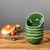 imagevicrays Ceramic Small Dessert Bowls Set  10 oz Set of 6 Microwave Oven and Dishwasher Safe for Rice Ice Cream Soup Snacks Cereal Chili Side Dishes etc Kitchen Bowls SetGreenGreen