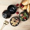 imagevicrays Ceramic Small Dessert Bowls Set  10 oz Set of 6 Microwave Oven and Dishwasher Safe for Rice Ice Cream Soup Snacks Cereal Chili Side Dishes etc Kitchen Bowls SetGreenBright Black