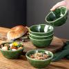 imagevicrays Ceramic Small Dessert Bowls Set  10 oz Set of 6 Microwave Oven and Dishwasher Safe for Rice Ice Cream Soup Snacks Cereal Chili Side Dishes etc Kitchen Bowls SetGreenGreen