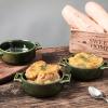 imagevicrays Ceramic Soup Bowls with Handles 24 Oz Porcelain Soup Crocks for French Onion Soup Cereal Beef Stew Chill Pasta Pot Pies Microwave and Oven Safe Set of 4 BlueGreen