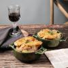 imagevicrays Ceramic Soup Bowls with Handles 24 Oz Porcelain Soup Crocks for French Onion Soup Cereal Beef Stew Chill Pasta Pot Pies Microwave and Oven Safe Set of 4 BlueGreen