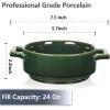 imagevicrays Ceramic Soup Bowls with Handles 24 Oz Porcelain Soup Crocks for French Onion Soup Cereal Beef Stew Chill Pasta Pot Pies Microwave and Oven Safe Set of 4 BlueGreen