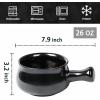 imagevicrays French Onion Soup Bowls With Handles 26 Ounce for Soup Chili Beef Stew Chip Resistant Dishwasher Microwave Safe Set of 4 BlueBlack