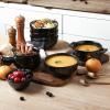 imagevicrays French Onion Soup Bowls With Handles 26 Ounce for Soup Chili Beef Stew Chip Resistant Dishwasher Microwave Safe Set of 4 BlueBlack