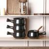 imagevicrays French Onion Soup Bowls With Handles 26 Ounce for Soup Chili Beef Stew Chip Resistant Dishwasher Microwave Safe Set of 4 BlueBlack