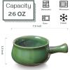 imagevicrays French Onion Soup Bowls With Handles 26 Ounce for Soup Chili Beef Stew Chip Resistant Dishwasher Microwave Safe Set of 4 BlueGreen