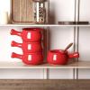 imagevicrays French Onion Soup Bowls With Handles 26 Ounce for Soup Chili Beef Stew Chip Resistant Dishwasher Microwave Safe Set of 4 BlueRed
