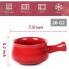 imagevicrays French Onion Soup Bowls With Handles 26 Ounce for Soup Chili Beef Stew Chip Resistant Dishwasher Microwave Safe Set of 4 BlueRed