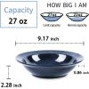 imagevicrays Wide Rim Soup Bowls  27oz Ceramic Pasta Plates Bowl Set of 4 for Gumbo Salad Spaghetti Dipping Bread Dishes Home Restaurant Use  Microwave Dishwasher Oven Safe  Blue