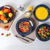 imagevicrays Wide Rim Soup Bowls  27oz Ceramic Pasta Plates Bowl Set of 4 for Gumbo Salad Spaghetti Dipping Bread Dishes Home Restaurant Use  Microwave Dishwasher Oven Safe  Blue