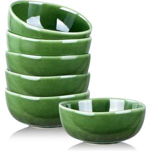 imagevicrays Ceramic Cereal Bowls Set  Porcelain 26 Ounce Soup Salad Bowls Set  Rice Dessert Cream Bowls Set  Chip Resistant Dishwasher Microwave Safe  Set of 6 BlackGreen