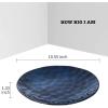 imageVicrays 16Piece Kitchen Dinnerware Set Ceramic Fluted Dinner Plates Salad Plates Mug Set Microwave Oven and Dishwasher Safe Scratch Resistant Suitable for Home Party Restaurant Blue