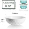 imagevicrays Ceramic Salad Bowls Set for Kitchen Serving  32 Ounce Soup Bowls Pasta Bowls Chip Resistant Dishwasher Microwave Safe Large Fluted Stoneware Set of 6 Cherry RedWhite