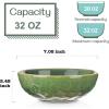 imagevicrays Ceramic Salad Bowls Set for Kitchen Serving  32 Ounce Soup Bowls Pasta Bowls Chip Resistant Dishwasher Microwave Safe Large Fluted Stoneware Set of 6 Cherry RedGreen