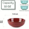 imagevicrays Ceramic Salad Bowls Set for Kitchen Serving  32 Ounce Soup Bowls Pasta Bowls Chip Resistant Dishwasher Microwave Safe Large Fluted Stoneware Set of 6 Cherry RedCherry Red
