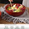 imagevicrays Ceramic Salad Bowls Set for Kitchen Serving  32 Ounce Soup Bowls Pasta Bowls Chip Resistant Dishwasher Microwave Safe Large Fluted Stoneware Set of 6 Cherry RedCherry Red