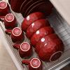 imagevicrays Ceramic Salad Bowls Set for Kitchen Serving  32 Ounce Soup Bowls Pasta Bowls Chip Resistant Dishwasher Microwave Safe Large Fluted Stoneware Set of 6 Cherry RedCherry Red